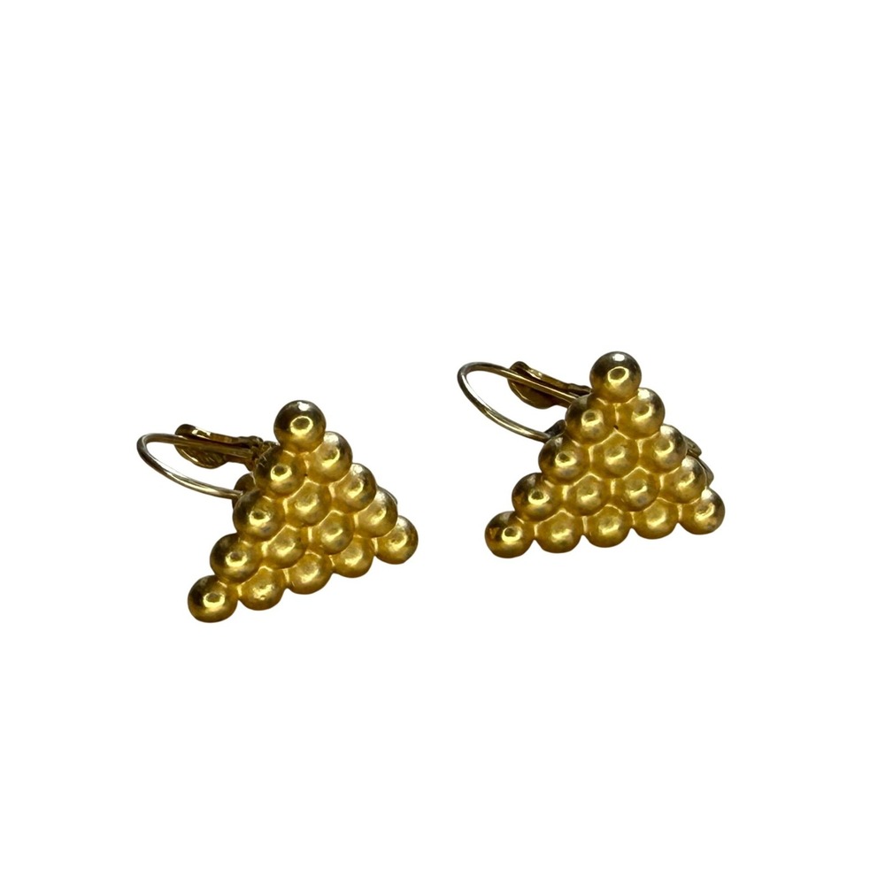 Monet Vintage Boho Gold Tone Beaded Triangle Earrings — perfect for everyday